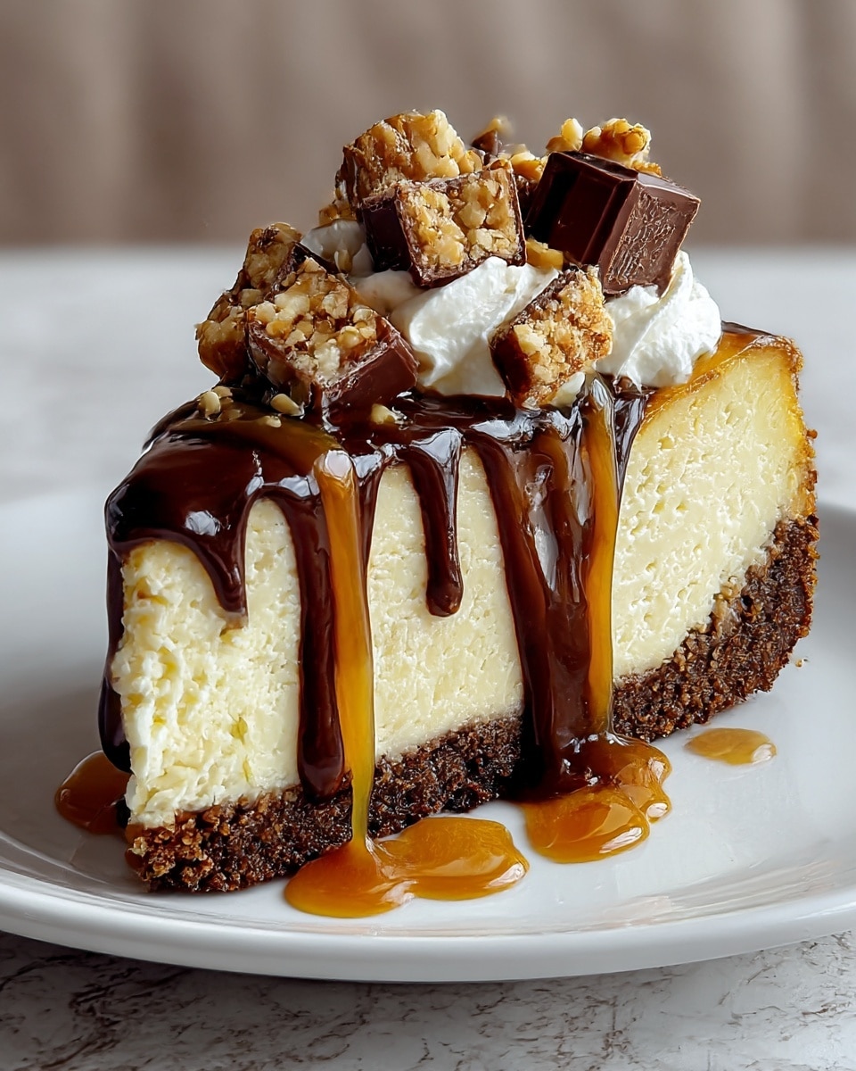 Easy Snickers Cheesecake Recipe - Recipe Image