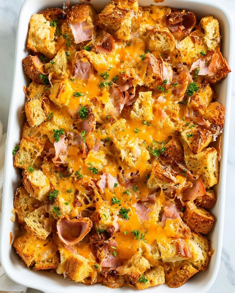 Ham & Cheese Croissant Breakfast Casserole Recipe - Recipe Image