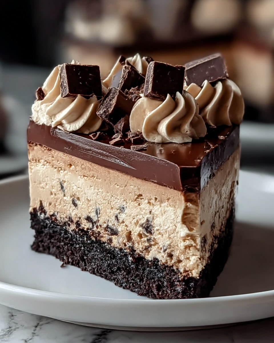 Triple Chocolate Cheesecake Decadent Layered Dessert Recipe - Recipe Image
