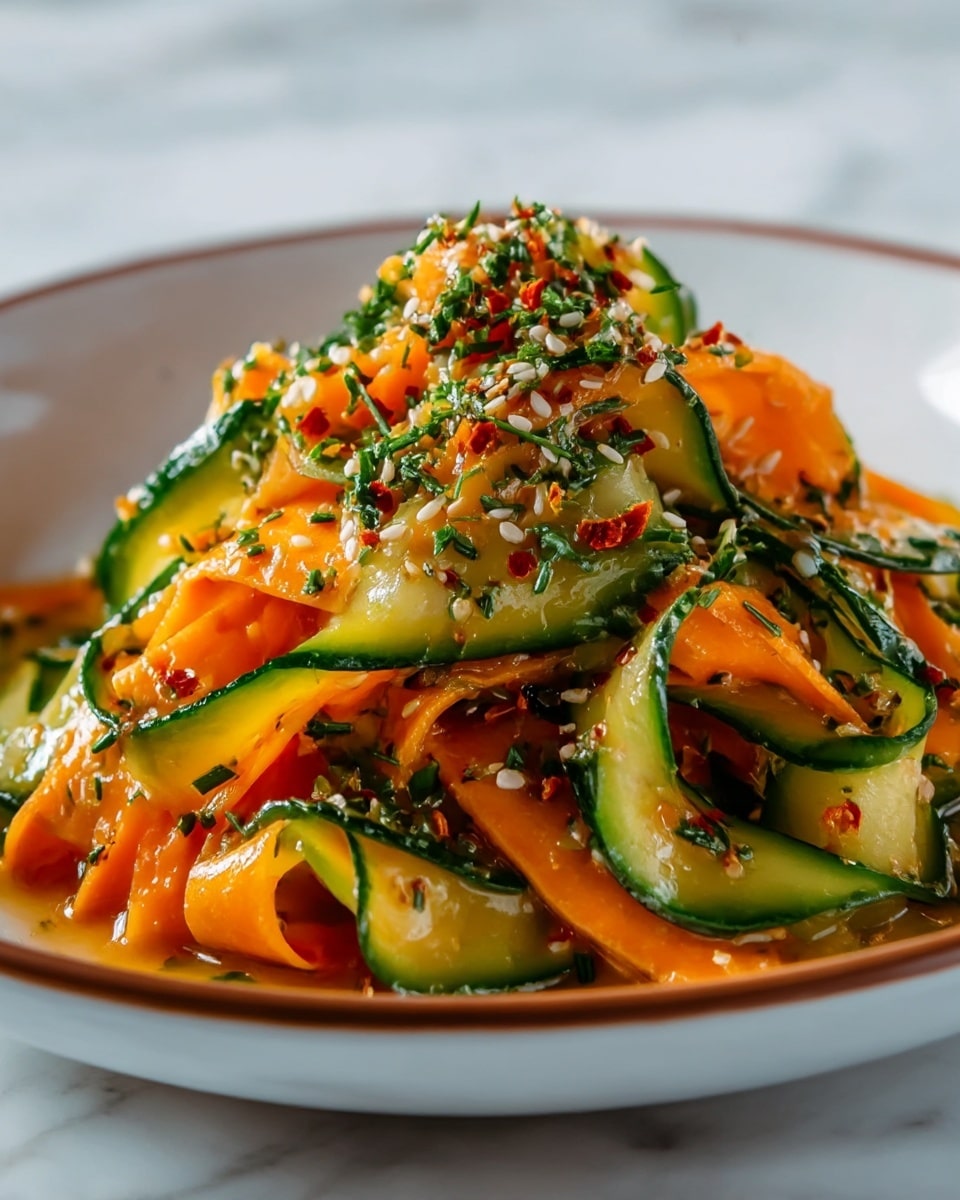 Spicy Gochugaru Cucumber Carrot Salad Recipe - Recipe Image