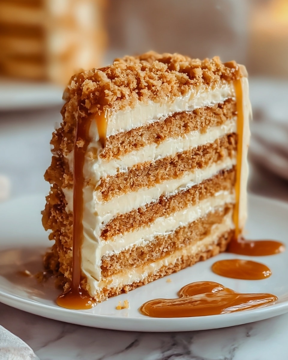 Caramel Crunch Layer Cake Recipe - Recipe Image